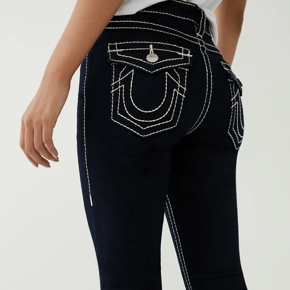 ☃️BOGO50%☃️🆕💙TRUE RELIGION: BILLIE Mid Rise Straight SIZE 32 RETAIL $169 - Picture 2 of 7